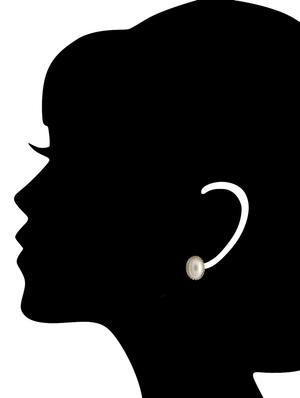 white studs earring - 16293411 - Standard Image - 3