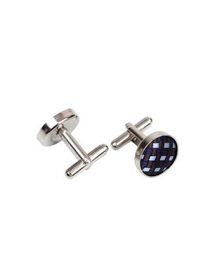 blue microfiber bow tie, pocket square and cuff links combo - 16293498 - Standard Image - 2