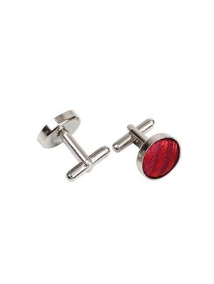 red microfiber bow tie, pocket square and cuff links combo - 16293501 - Standard Image - 2