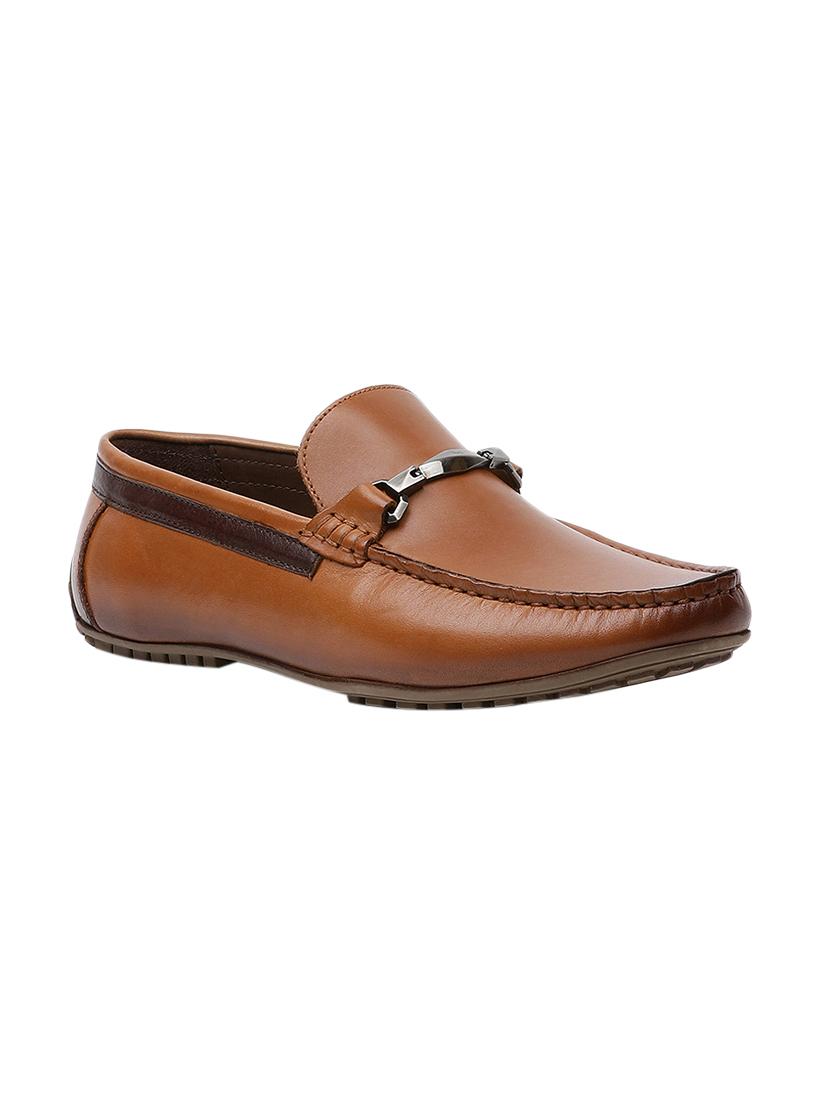 tan leather slip on loafers - 16293627 - Zoom Image - 1