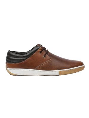 tan leatherette lace up sneakers - 16293631 - Standard Image - 2