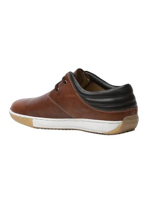 tan leatherette lace up sneakers - 16293631 - Standard Image - 3