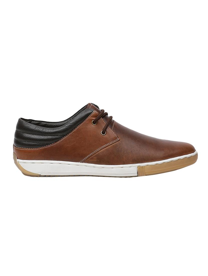 tan leatherette lace up sneakers - 16293631 - Zoom Image - 2