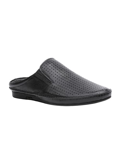black leatherette slip on mules - 16293634 - Standard Image - 1