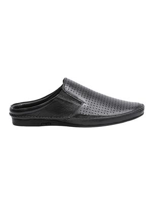 black leatherette slip on mules - 16293634 - Standard Image - 2