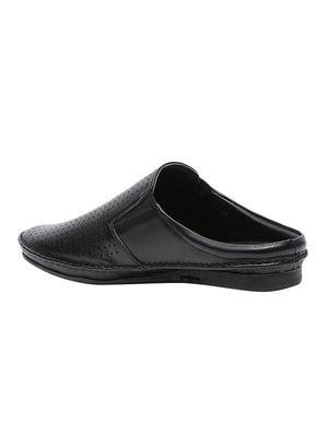 black leatherette slip on mules - 16293634 - Standard Image - 3