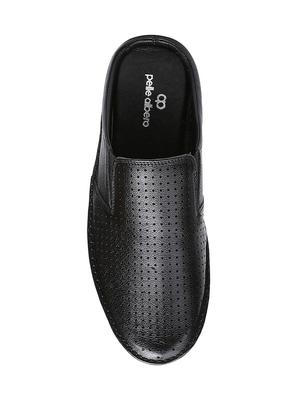 black leatherette slip on mules - 16293634 - Standard Image - 4