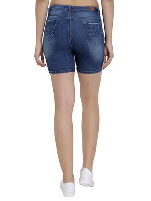 high rise denim shorts - 16293935 - Standard Image - 3