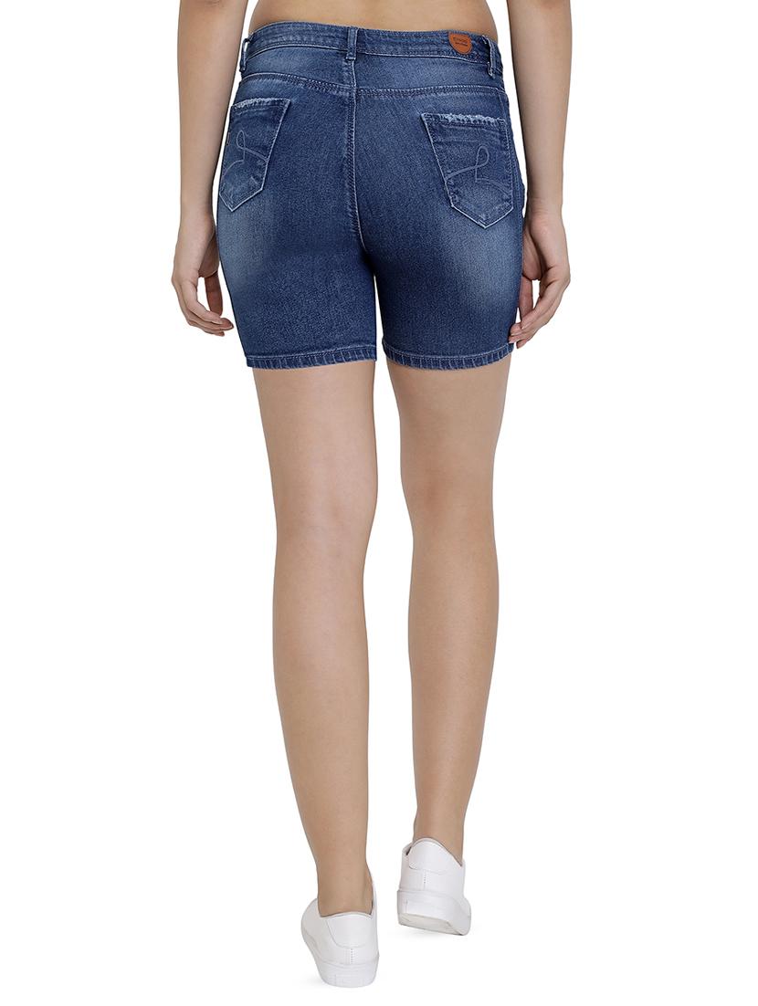 high rise denim shorts - 16293935 - Zoom Image - 3