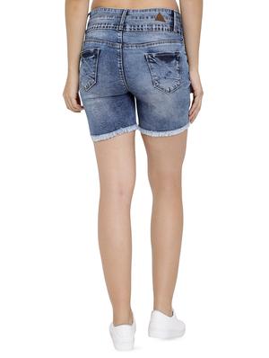 frayed hem denim shorts - 16293937 - Standard Image - 3