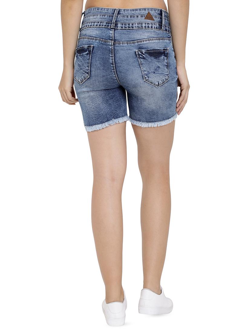 frayed hem denim shorts - 16293937 - Zoom Image - 3