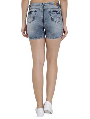 distressed denim shorts - 16293941 - Standard Image - 3