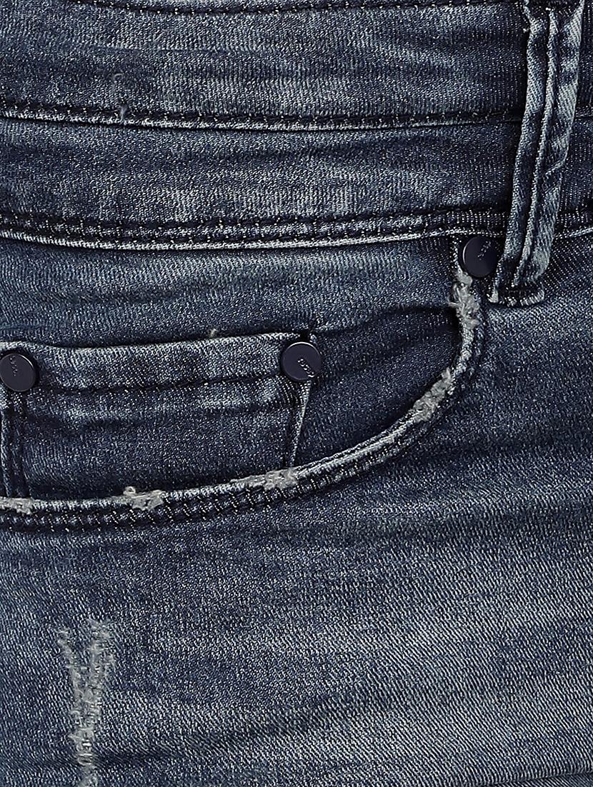 high rise distressed denim shorts - 16293945 - Zoom Image - 5