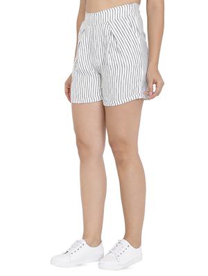 pleat detail striped shorts - 16293949 - Standard Image - 2