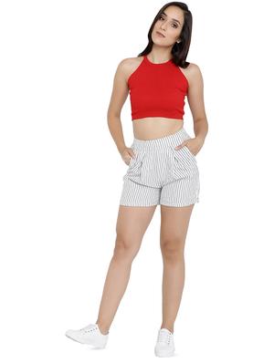 pleat detail striped shorts - 16293949 - Standard Image - 4