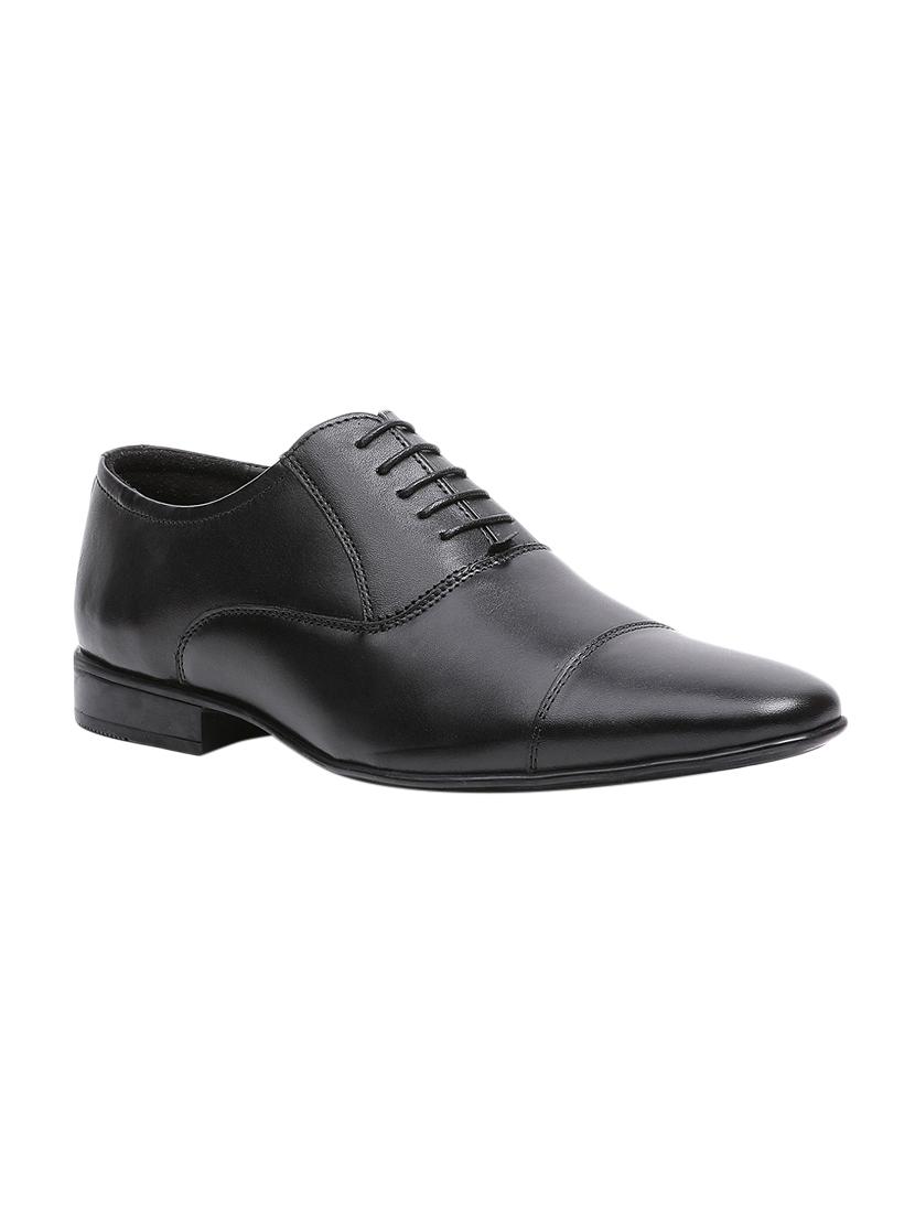 black leather lace-up oxfords - 16294280 - Zoom Image - 1