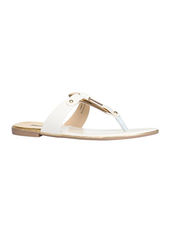 white t-strap sandals - 16294509 - Zoom Image - 1