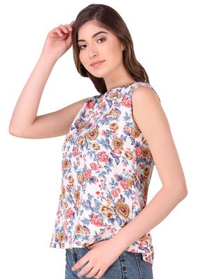 crew neck floral top - 16295766 - Standard Image - 2