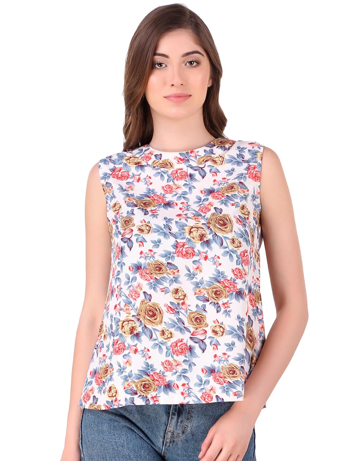 crew neck floral top - 16295766 - Zoom Image - 1