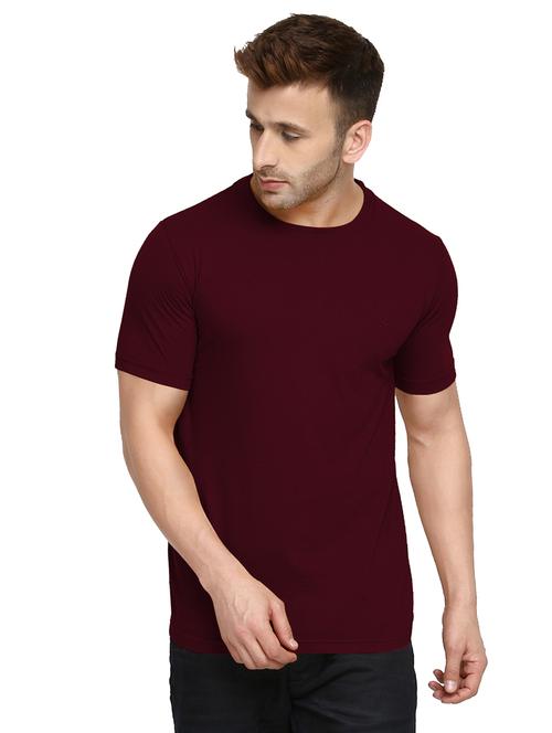 maroon solid t-shirt - 16296180 - Standard Image - 1
