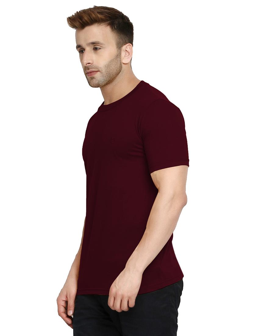 maroon solid t-shirt - 16296180 - Zoom Image - 2