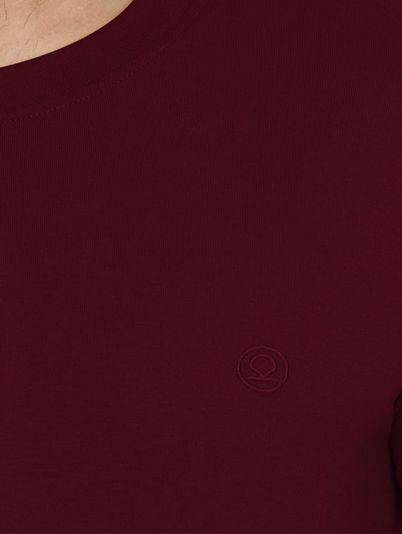 maroon solid t-shirt - 16296180 - Zoom Image - 4