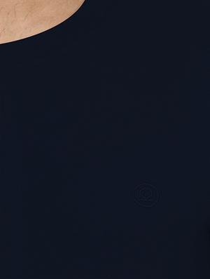 navy blue solid tshirt - 16296182 - Standard Image - 4