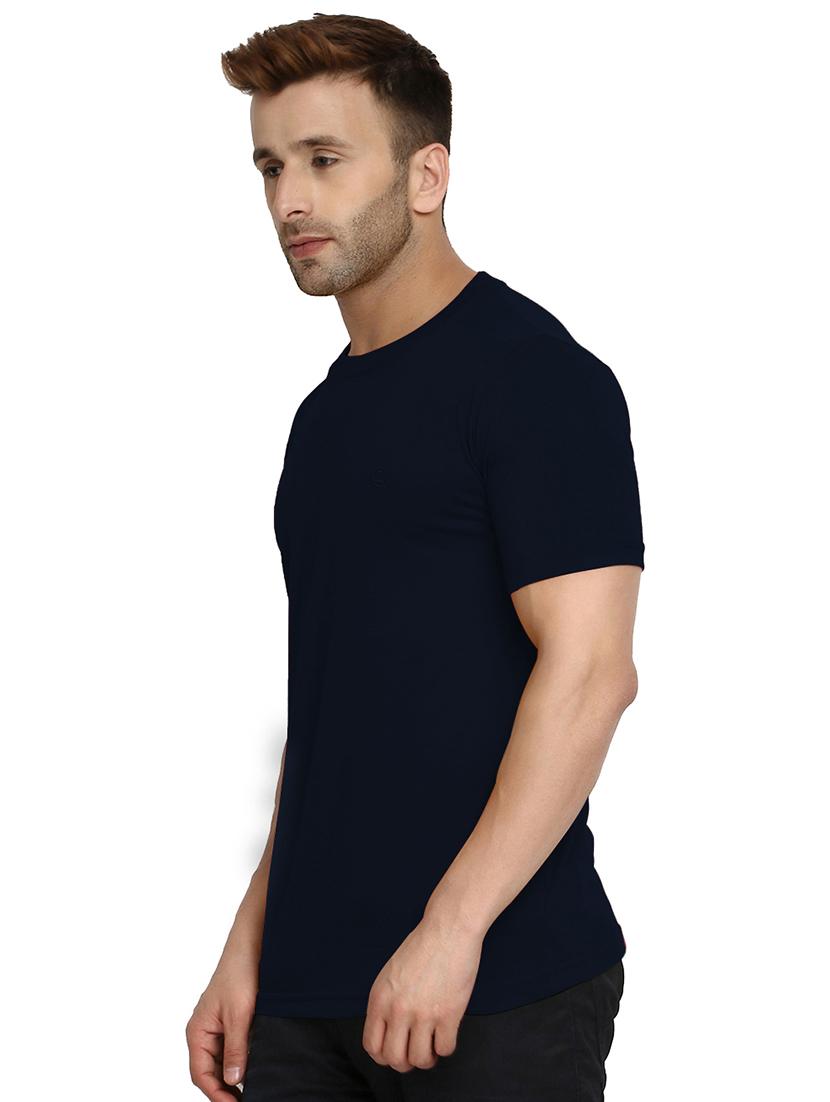 navy blue solid tshirt - 16296182 - Zoom Image - 2