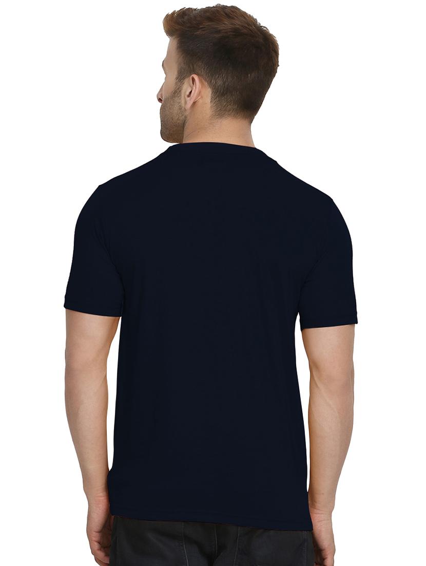 navy blue solid tshirt - 16296182 - Zoom Image - 3