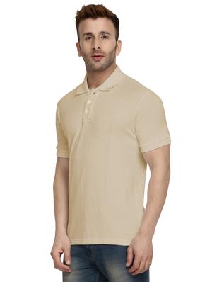 beige solid polo tshirt - 16297402 - Standard Image - 2