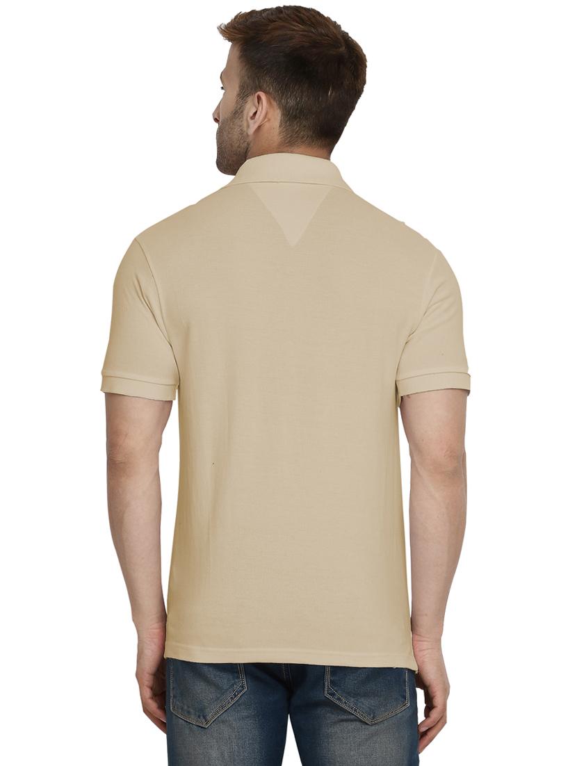 beige solid polo tshirt - 16297402 - Zoom Image - 3