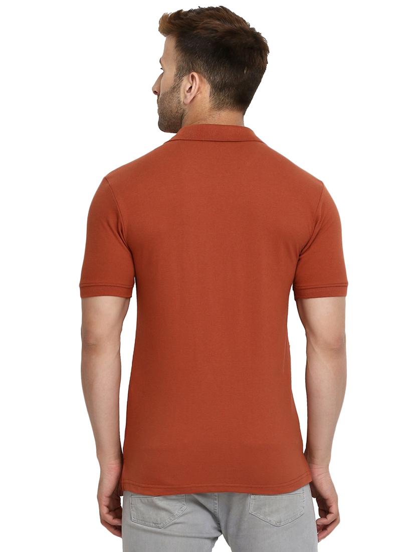 orange solid polo tshirt - 16297419 - Zoom Image - 3