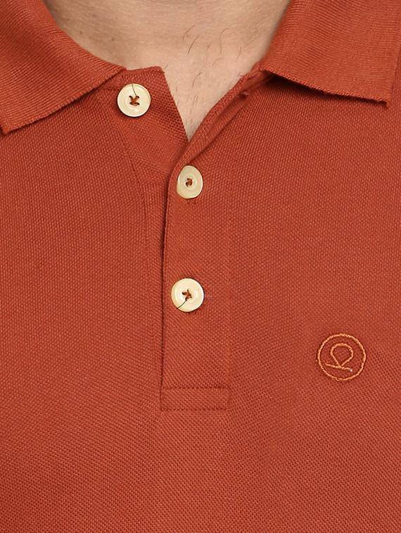 orange solid polo tshirt - 16297419 - Zoom Image - 4