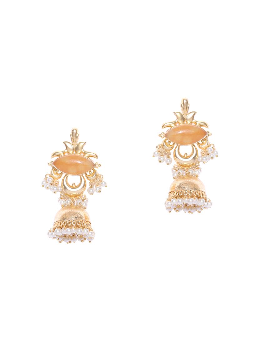 gold metal drop earring - 16298020 - Zoom Image - 1