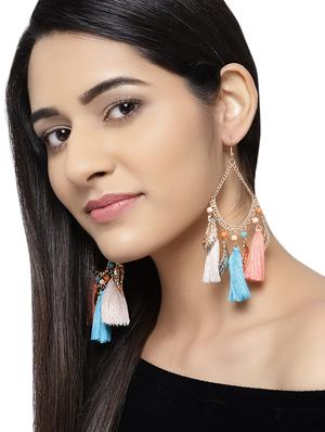 multi colored metal drop earring - 16298058 - Standard Image - 2