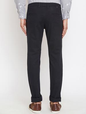 navy blue solid chinos - 16298298 - Standard Image - 3