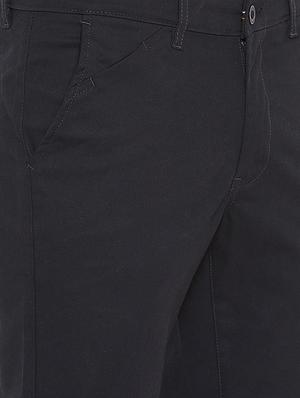 navy blue solid chinos - 16298298 - Standard Image - 5