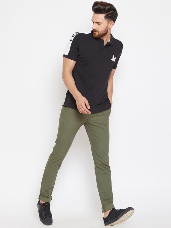 black solid polo t-shirt - 16298349 - Zoom Image - 4