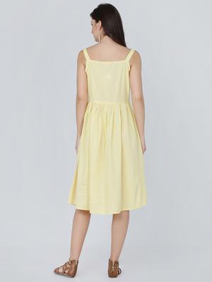 pocket patch gathered a-line dress - 16298454 - Standard Image - 3