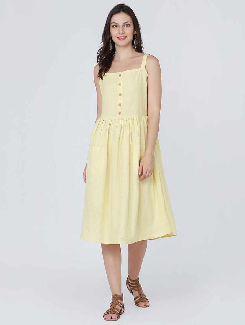 pocket patch gathered a-line dress - 16298454 - Zoom Image - 1