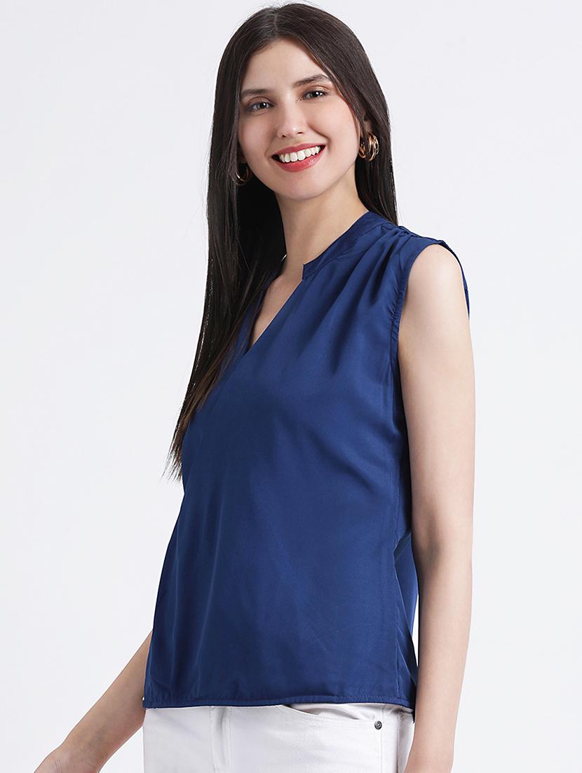pleat detail faux wrap top - 16298804 - Zoom Image - 2