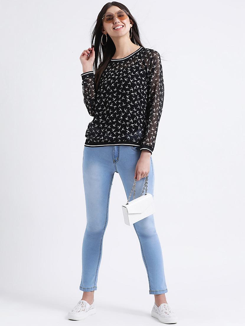 bird print sheer top - 16298809 - Zoom Image - 4