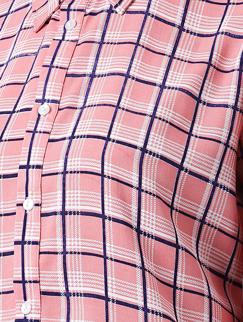 cold shoulder checkered shirt - 16298832 - Zoom Image - 4