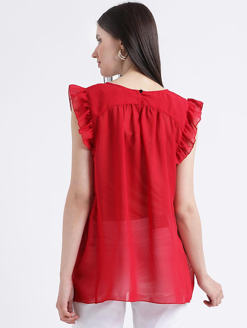 ruffle trim gathered top - 16298843 - Zoom Image - 3