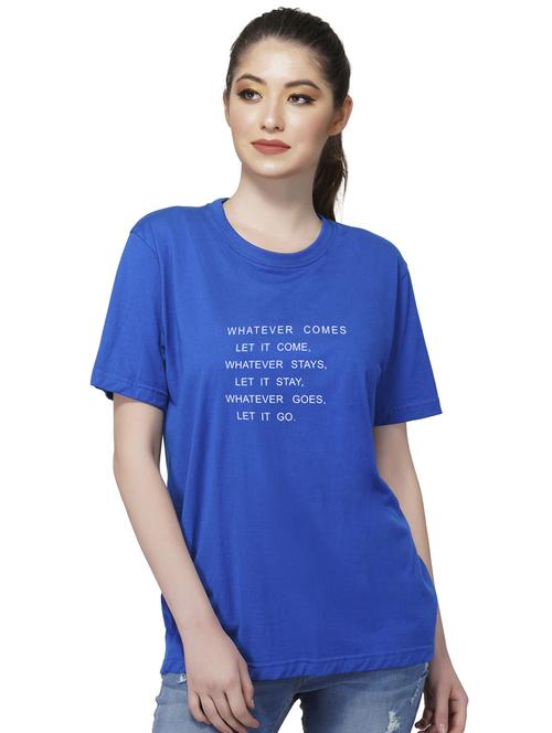 crew neck slogan print tee - 16298897 - Standard Image - 1
