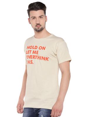 beige typographic chest print t-shirt - 16299058 - Standard Image - 2