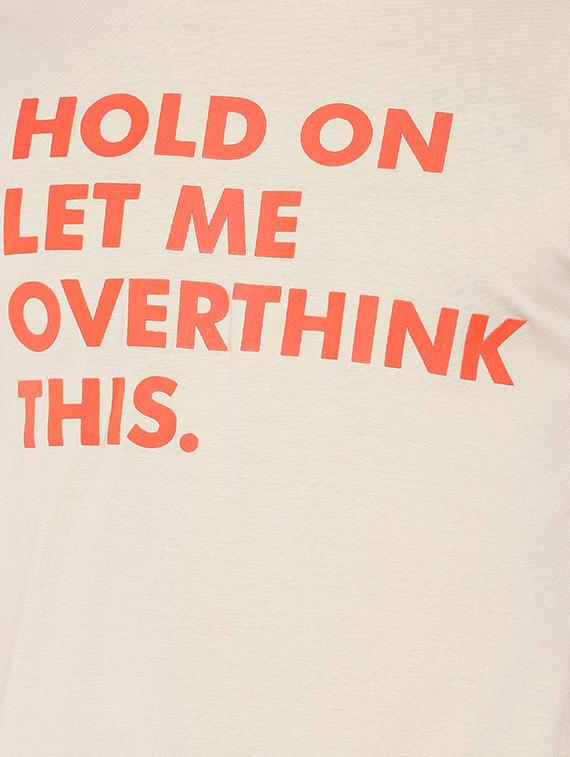 beige typographic chest print t-shirt - 16299058 - Zoom Image - 5