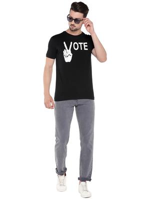 black typographic chest print t-shirt - 16299072 - Standard Image - 4