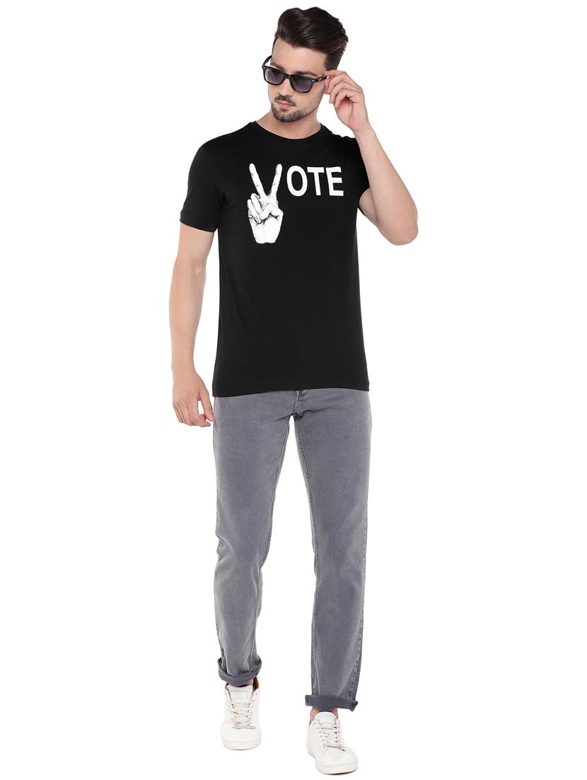 black typographic chest print t-shirt - 16299072 - Zoom Image - 4