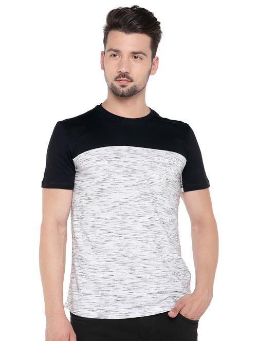 white melange cut & sew t-shirt - 16299099 - Standard Image - 1